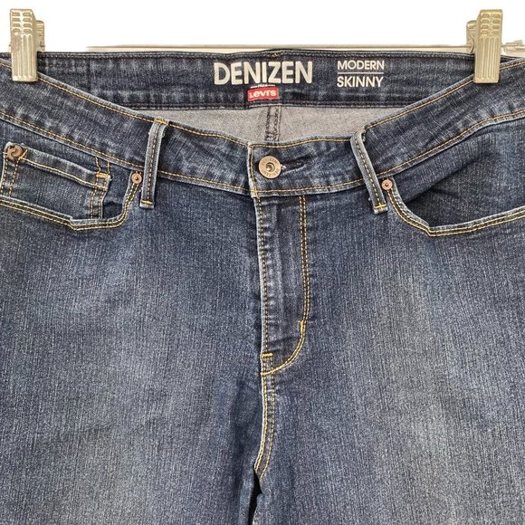 DENIZEN FROM LEVI'S STRAIGHT LEG MODERN SKINNY BLUE JEANS WOMENS 16 S/C - Picture 2 of 7